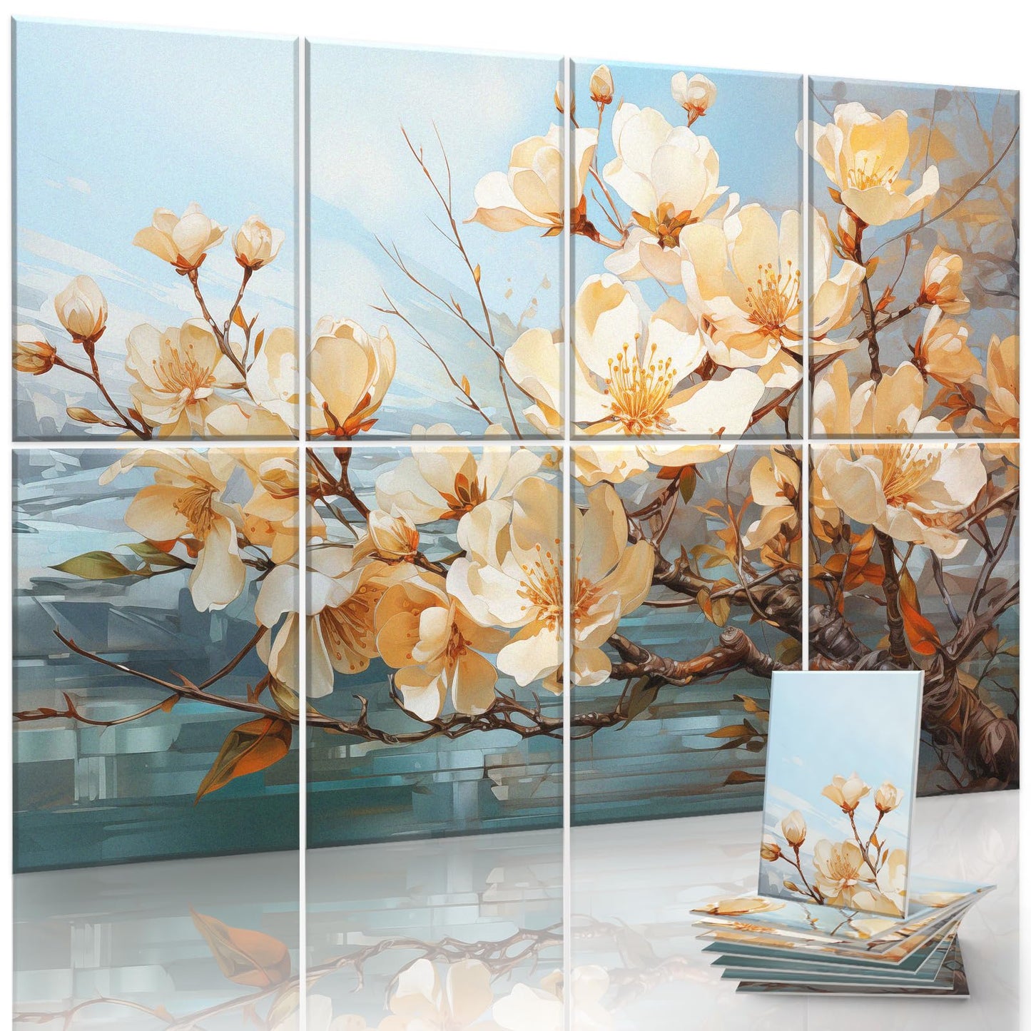 Acoustic Sound Absorbing Panels, Wall Art with Nano Glue for Home Studio & Office