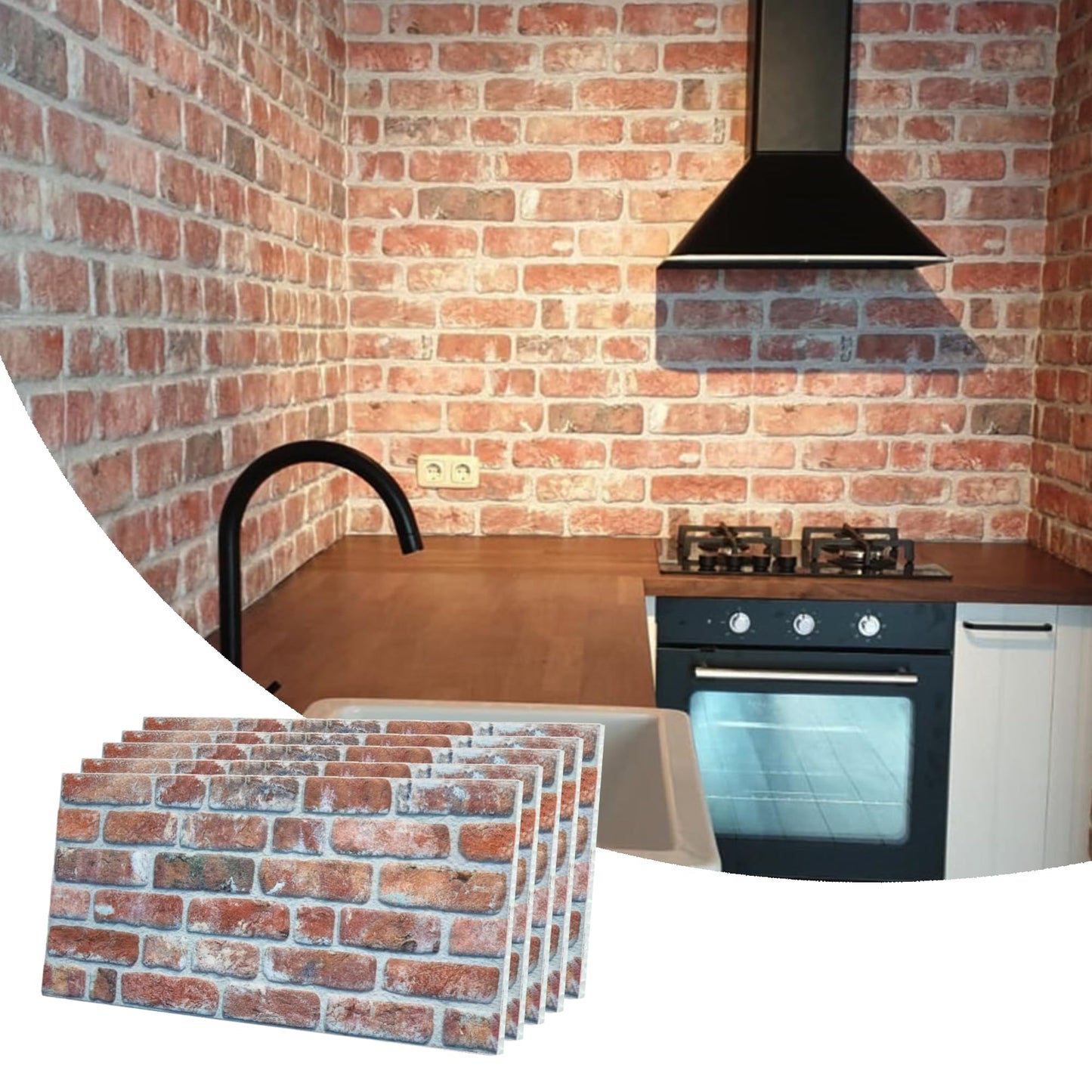 3D Faux Brick Wall Panels, Stone-Look Wall Cladding for Interior Spaces