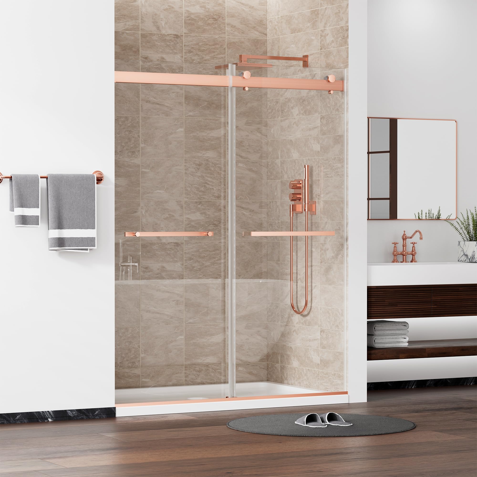 Glass Shower Door, Frameless or Sliding Option