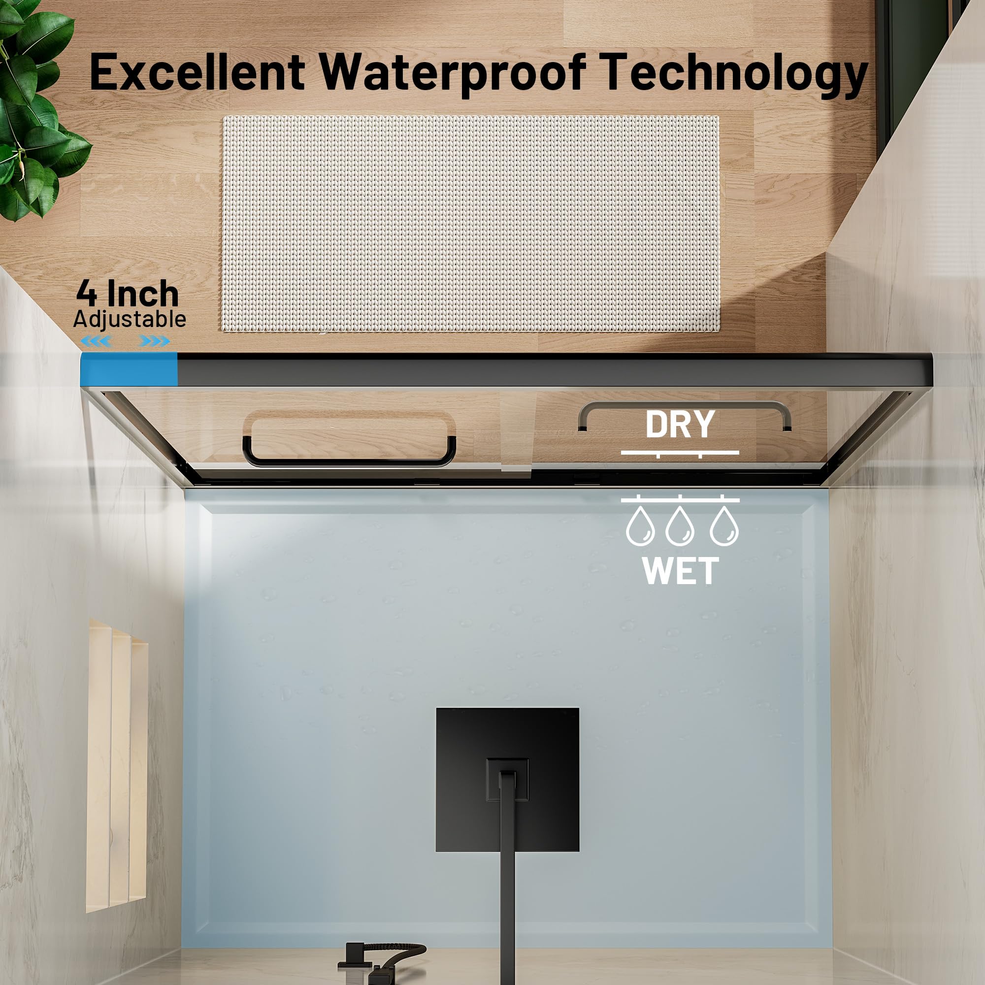 Glass Shower Door, Frameless or Sliding Option