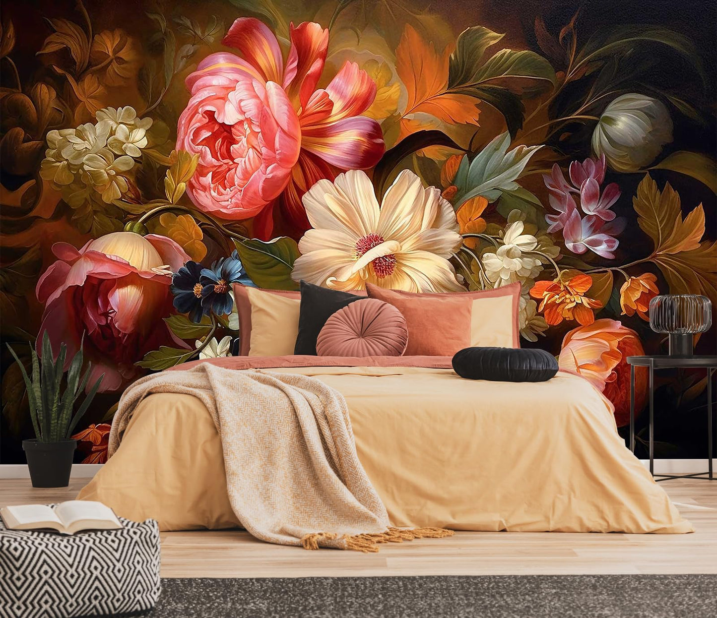 Mountain Stream Forest Wall Mural with Sunlight, Non-Adhesive Wallpaper