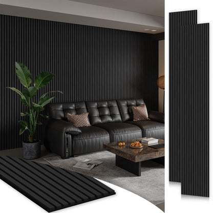 Soundproof Wood Slat Wall Panels, 106" × 20.5"