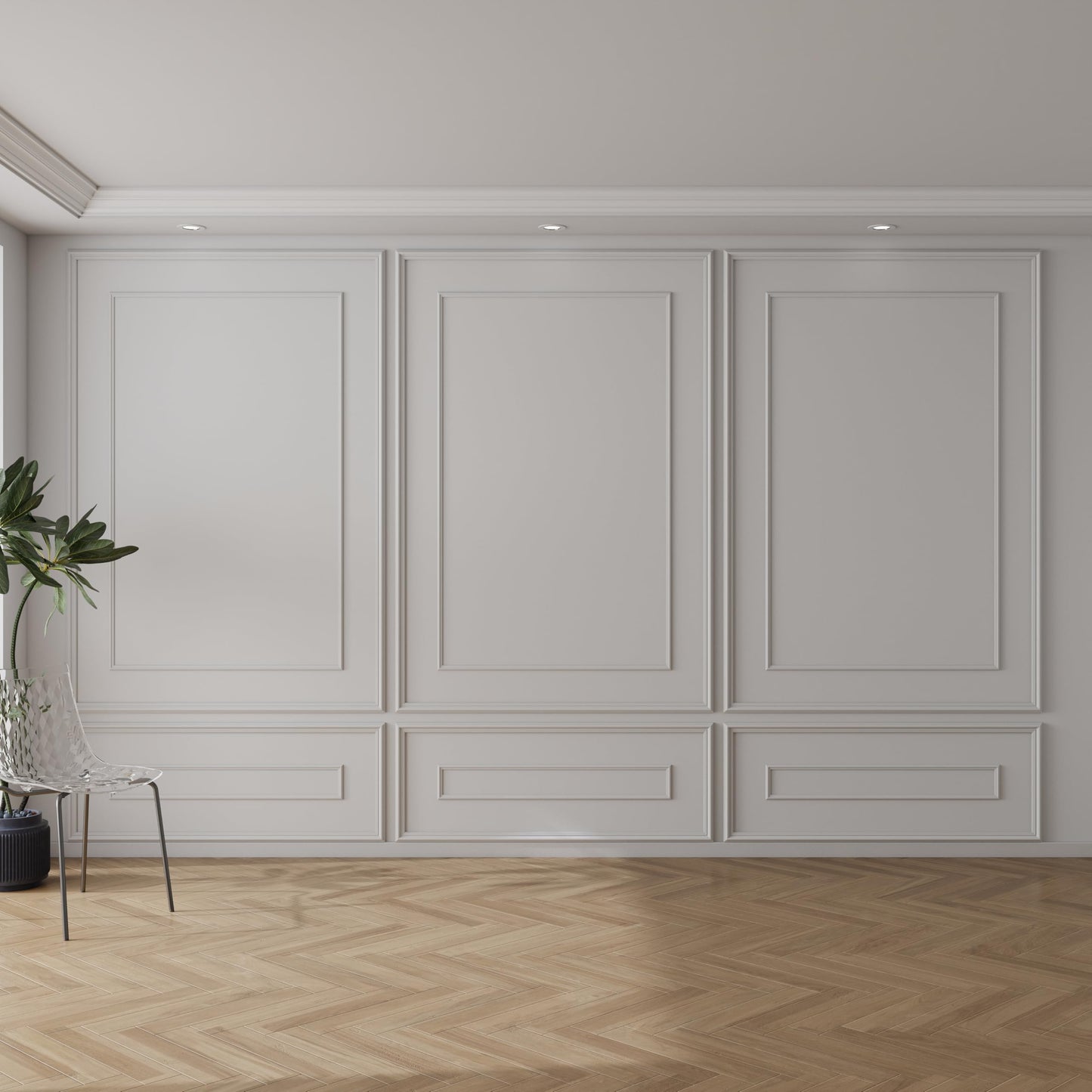 Peel-and-Stick Wainscoting Wall Molding Kit for Interior Accent Walls