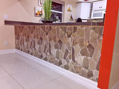 3D Faux Stone PVC Wall Panels, Brown Beige, Pack of 10