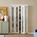 White Folding Closet Doors with Hardware Kit