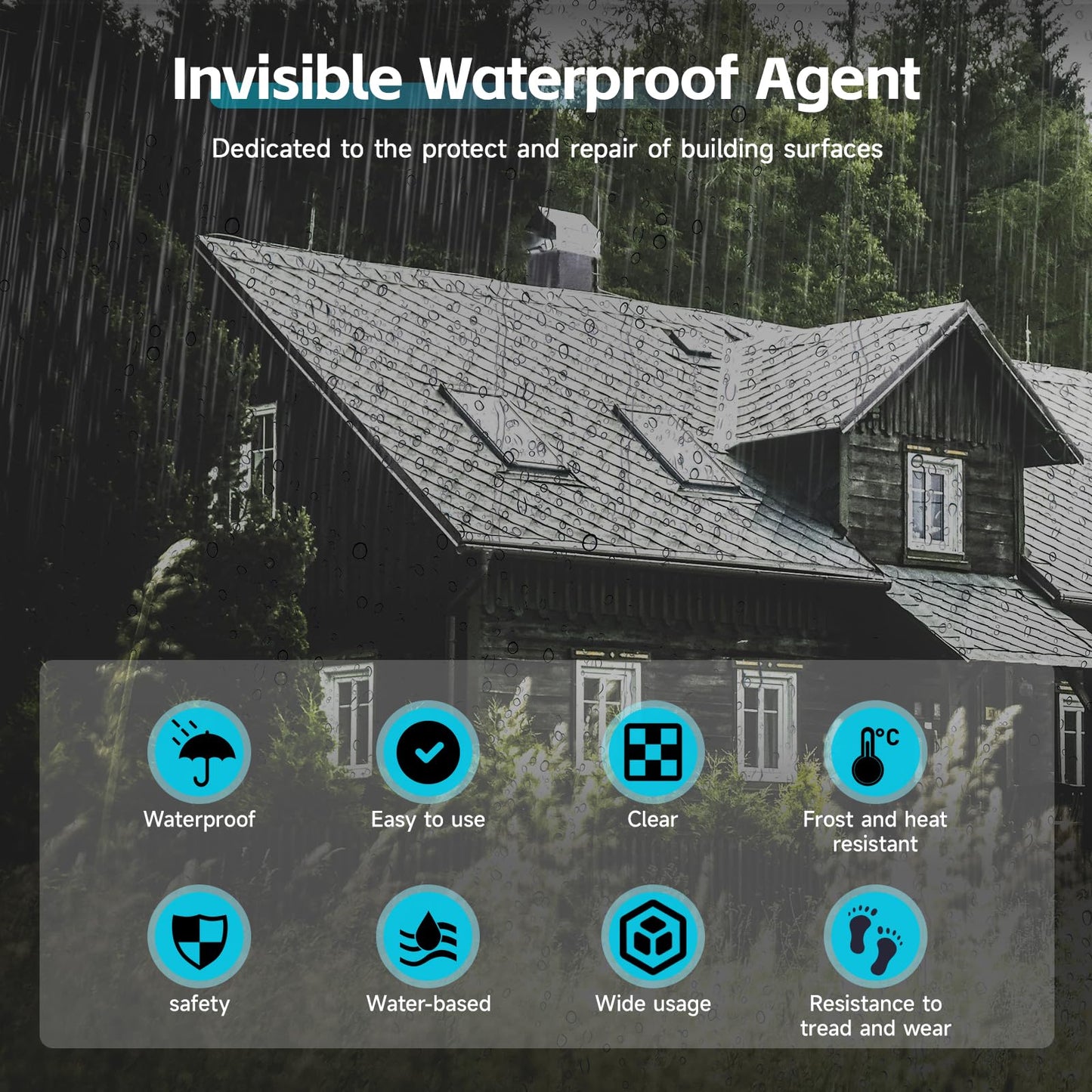 Clear Waterproof Coating, Water-Based Transparent Sealant for Roofs & Walls