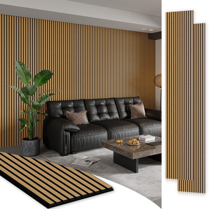 Soundproof Wood Slat Wall Panels, 106" × 20.5"