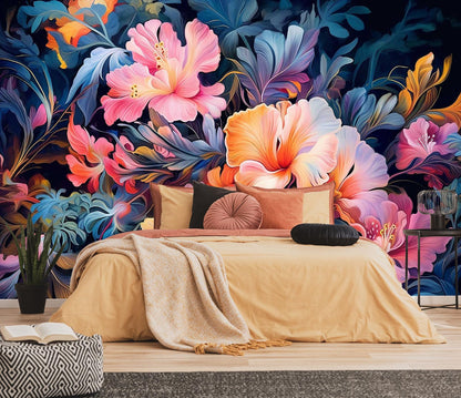 Mountain Stream Forest Wall Mural with Sunlight, Non-Adhesive Wallpaper