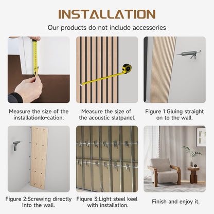 Wood Slat Wall Panels, Decorative Acoustic Accent Slats