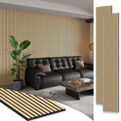 Soundproof Wood Slat Wall Panels, 106" × 20.5"