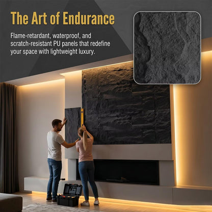 3D Embossed PU Wall Panels, Lightweight Decorative Brick Pattern for Living Room & Bedroom