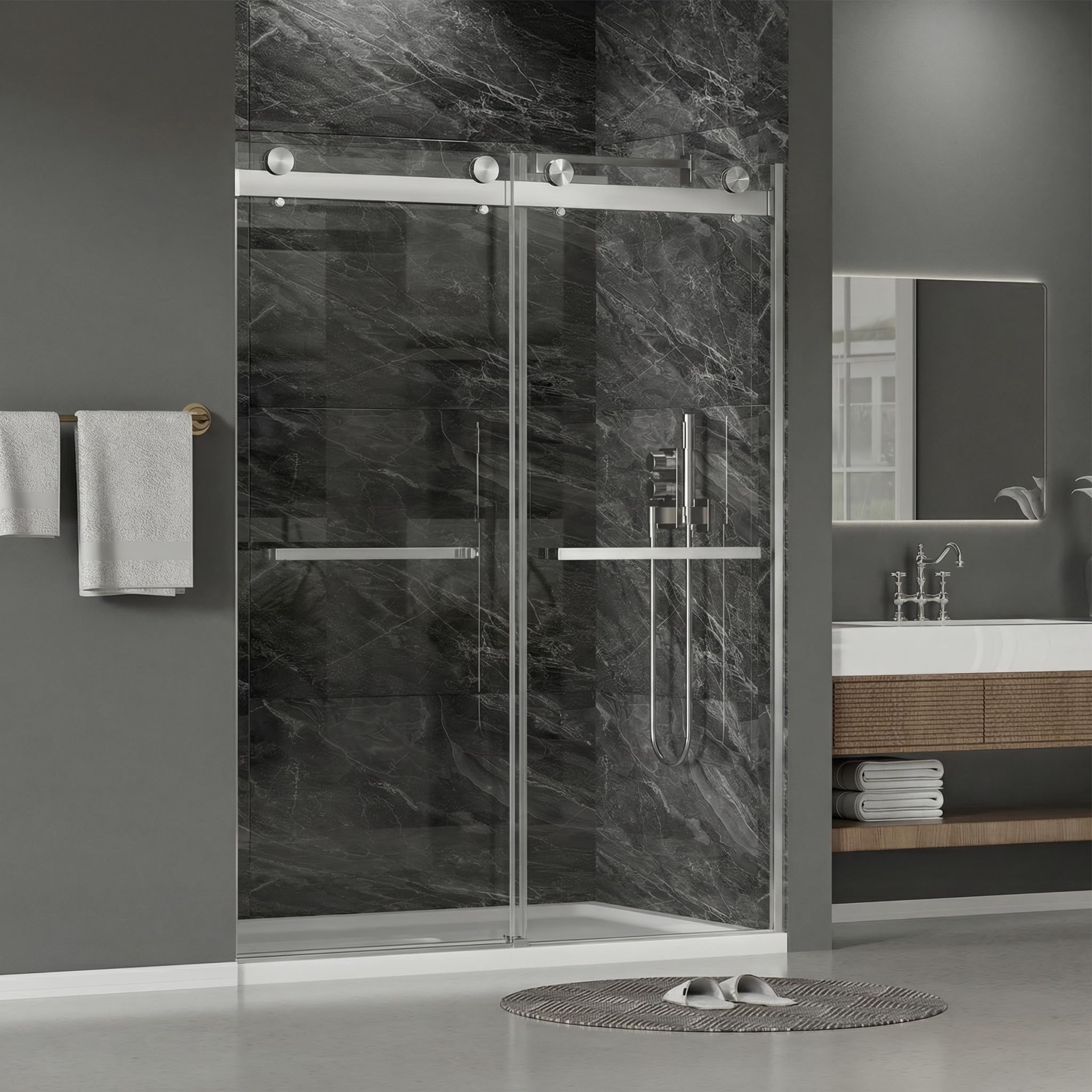 Glass Shower Door, Frameless or Sliding Option