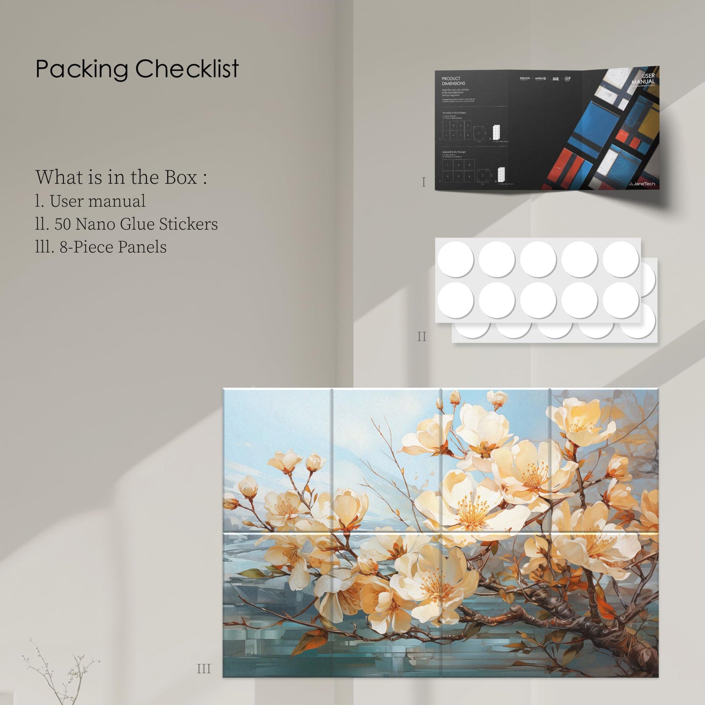 Acoustic Sound Absorbing Panels, Wall Art with Nano Glue for Home Studio & Office