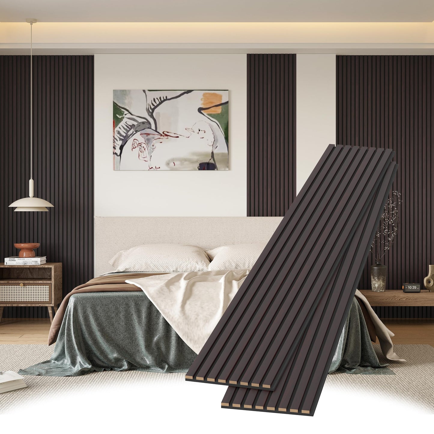 Wood Slat Wall Panels, Decorative Acoustic Accent Slats