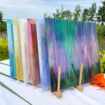 Mosaic Stained Glass Sheets 12" × 12", 6-Pack Assorted Colors for DIY Crafts & Art Projects