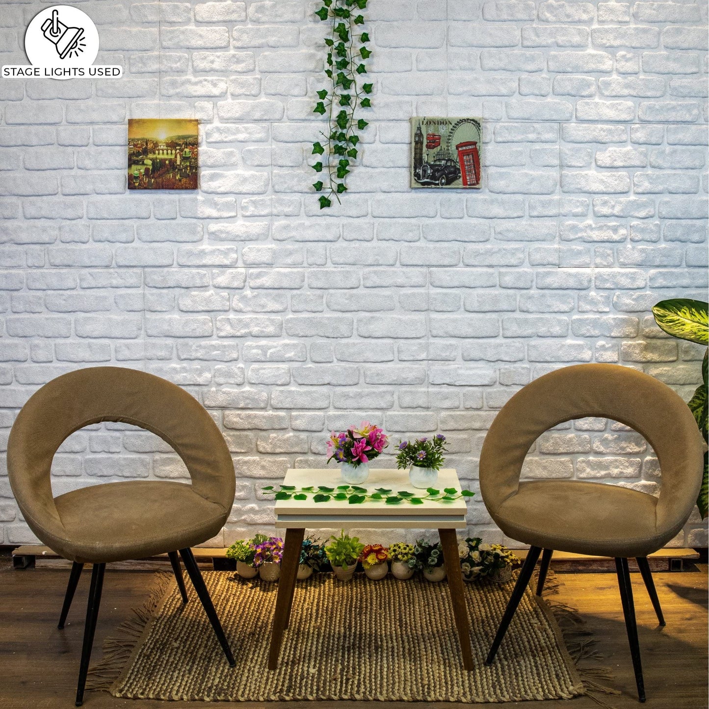 3D Faux Brick Wall Panels, Stone-Look Wall Cladding for Interior Spaces