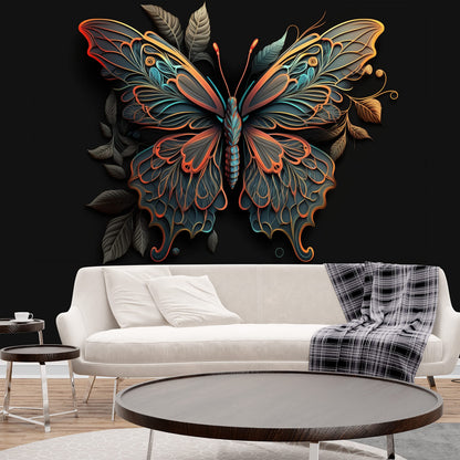 Butterfly Wall Mural Wallpaper, Removable Textile Vinyl Design for Living Room & Bedroom