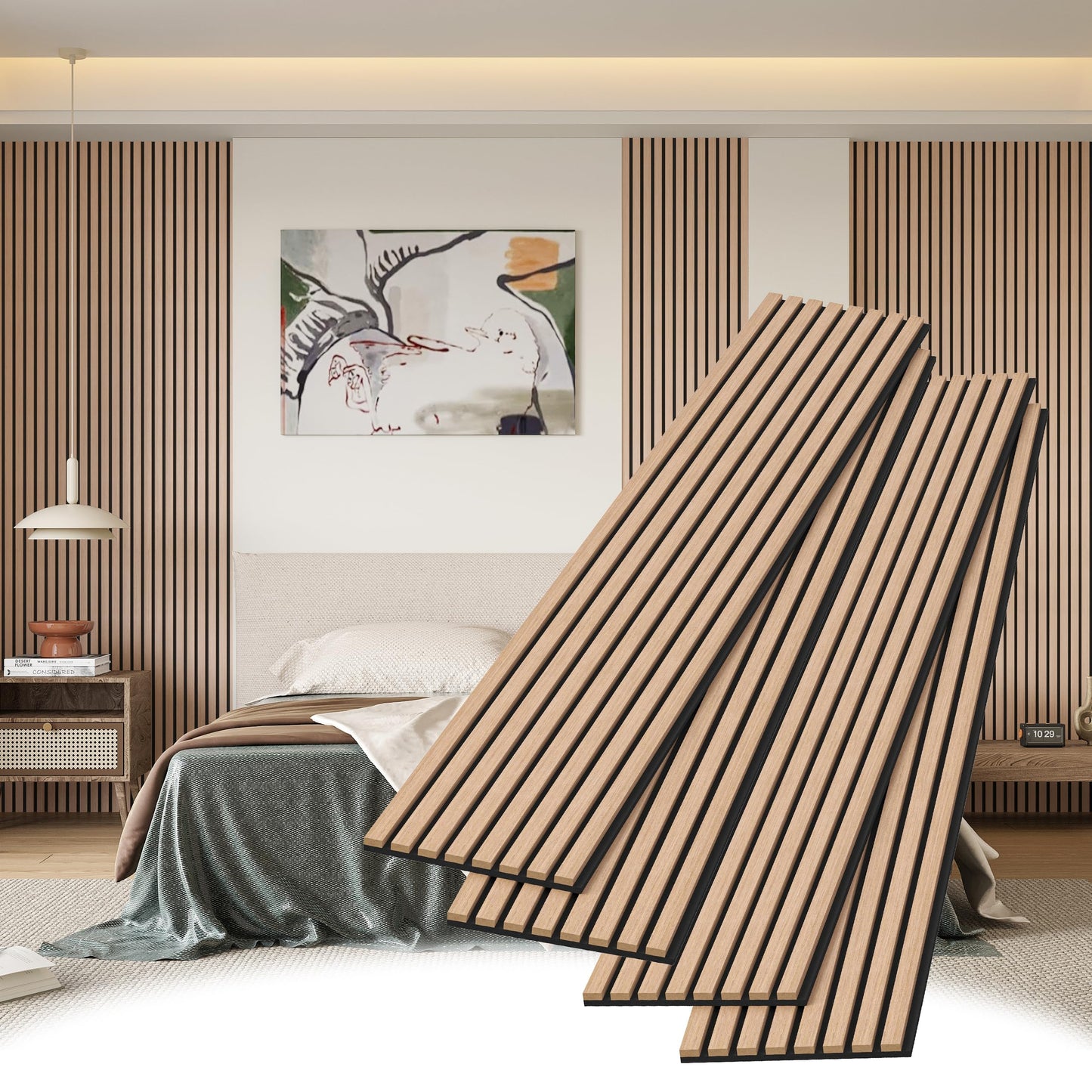 Wood Slat Wall Panels, Decorative Acoustic Accent Slats