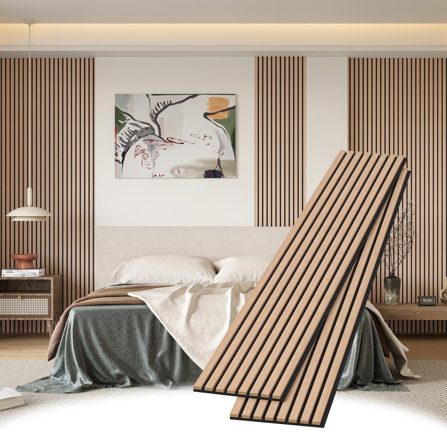 Wood Slat Wall Panels, Decorative Acoustic Accent Slats