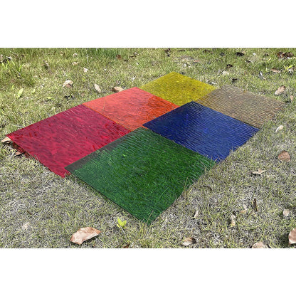 Mosaic Stained Glass Sheets 12" × 12", 6-Pack Assorted Colors for DIY Crafts & Art Projects